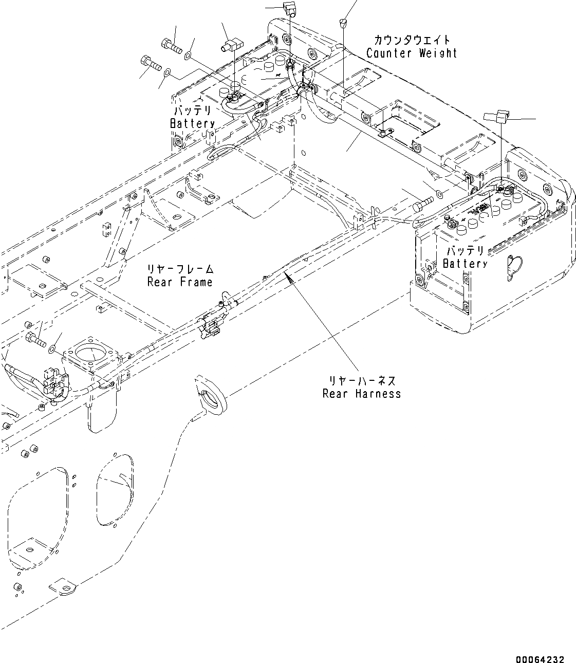 Схема запчастей Komatsu WA250-6 - ЗАДН. ЭЛЕКТРИЧ. ПРОВОДКА, ДЕРЖАТЕЛЬ (№79-) ЗАДН. ЭЛЕКТРИЧ. ПРОВОДКА, С 9AMP. ГЕНЕРАТОР, ЭКСТРЕНН. РУЛЕВ. УПРАВЛЕНИЕ, АВТОМАТИЧ. УПРАВЛ-Е ТИП