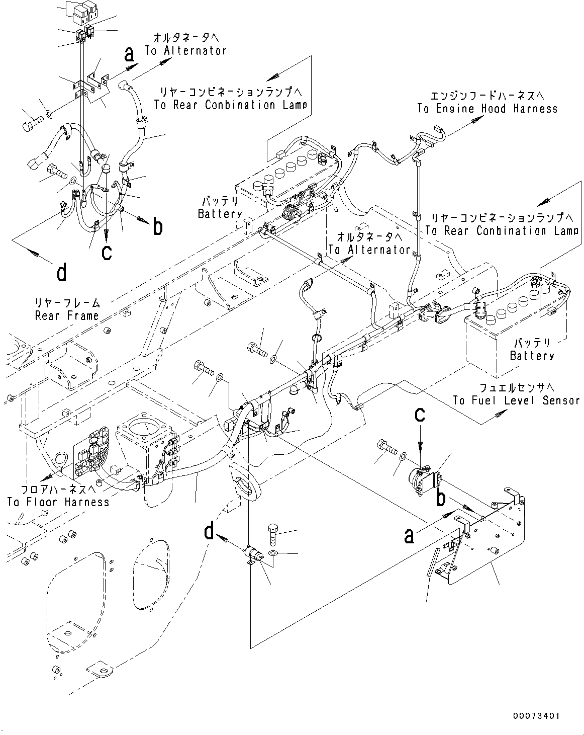 Схема запчастей Komatsu WA250-6 - ЗАДН. ЭЛЕКТРИЧ. ПРОВОДКА, ЗАДН. ПРОВОДКА (№79-) ЗАДН. ЭЛЕКТРИЧ. ПРОВОДКА, С 9AMP. ГЕНЕРАТОР, ЭКСТРЕНН. РУЛЕВ. УПРАВЛЕНИЕ, АВТОМАТИЧ. УПРАВЛ-Е ТИП