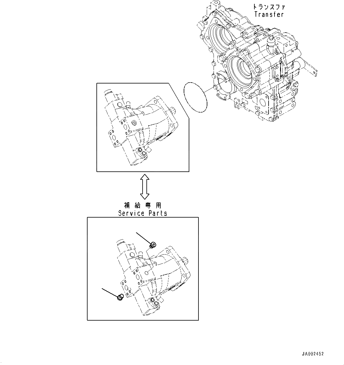 Схема запчастей Komatsu WA250-6 - HYDROSTATIC ТРАНСМИССИЯ (HST) НАСОС И МОТОР, ТОЛЬКО СЕРВИС (/) (№7-) HYDROSTATIC ТРАНСМИССИЯ (HST) НАСОС И МОТОР