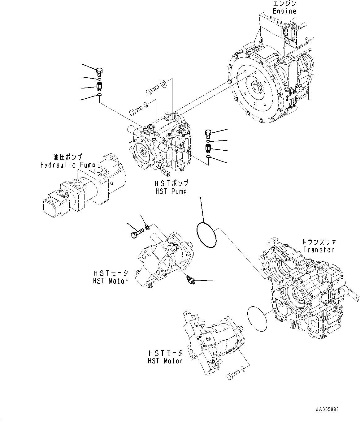 Схема запчастей Komatsu WA250-6 - HYDROSTATIC ТРАНСМИССИЯ (HST) НАСОС И МОТОР, КРЕПЛЕНИЕ (/) (№7-778) HYDROSTATIC ТРАНСМИССИЯ (HST) НАСОС И МОТОР