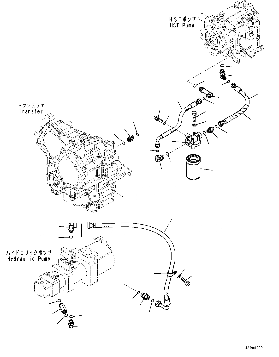 Схема запчастей Komatsu WA250-6 - ГИДРОЛИНИЯ, ФИЛЬТР. И ПЕРЕДАЧА ТРУБЫ (№77-) ГИДРОЛИНИЯ, БЕЗ ЭКСТРЕНН. РУЛЕВ. УПРАВЛЕНИЕ, АВТОМАТИЧ. УПРАВЛ-Е ТИП