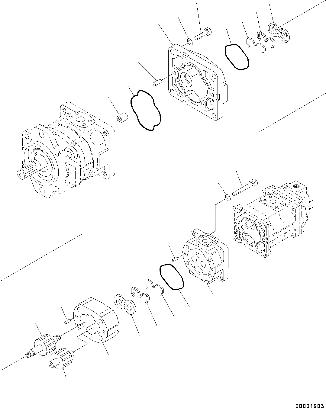 Схема запчастей Komatsu WA250-6 - ГИДРАВЛ МАСЛ. НАСОС, ВНУТР. ЧАСТИ, ГИДРАВЛ МАСЛ. НАСОС (/) (№7-) ГИДРАВЛ МАСЛ. НАСОС