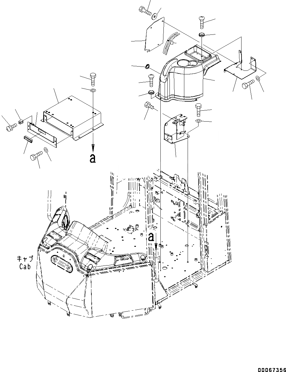 Схема запчастей Komatsu WA250-6 - КАБИНА ROPS И ОСНОВН. КОНСТРУКЦИЯ ГРУППА, КОНСОЛЬ COVER, ЛЕВ. (№7-) КАБИНА ROPS И ОСНОВН. КОНСТРУКЦИЯ ГРУППА, С КАБИНОЙ ОБОГРЕВАТЕЛЬ.