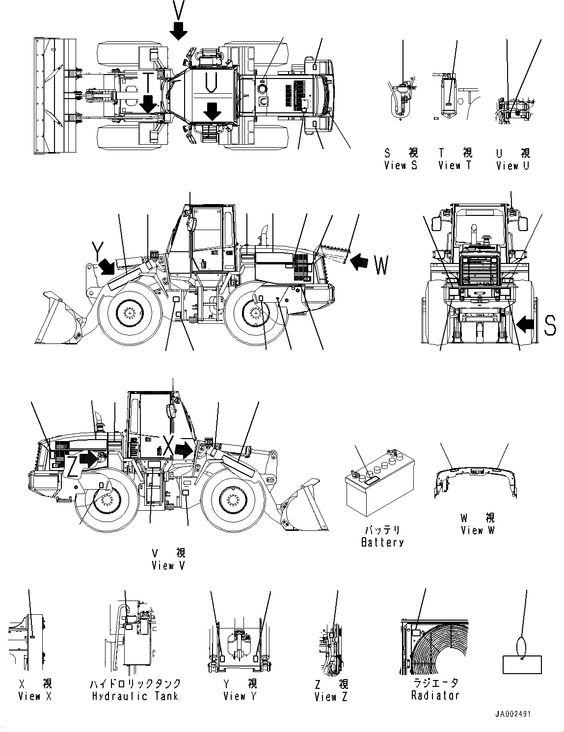 Схема запчастей Komatsu WA250-6 - МАРКИРОВКА, ТАБЛИЧКИ (№78-) МАРКИРОВКА, АНГЛ., США И PUERTO RICO