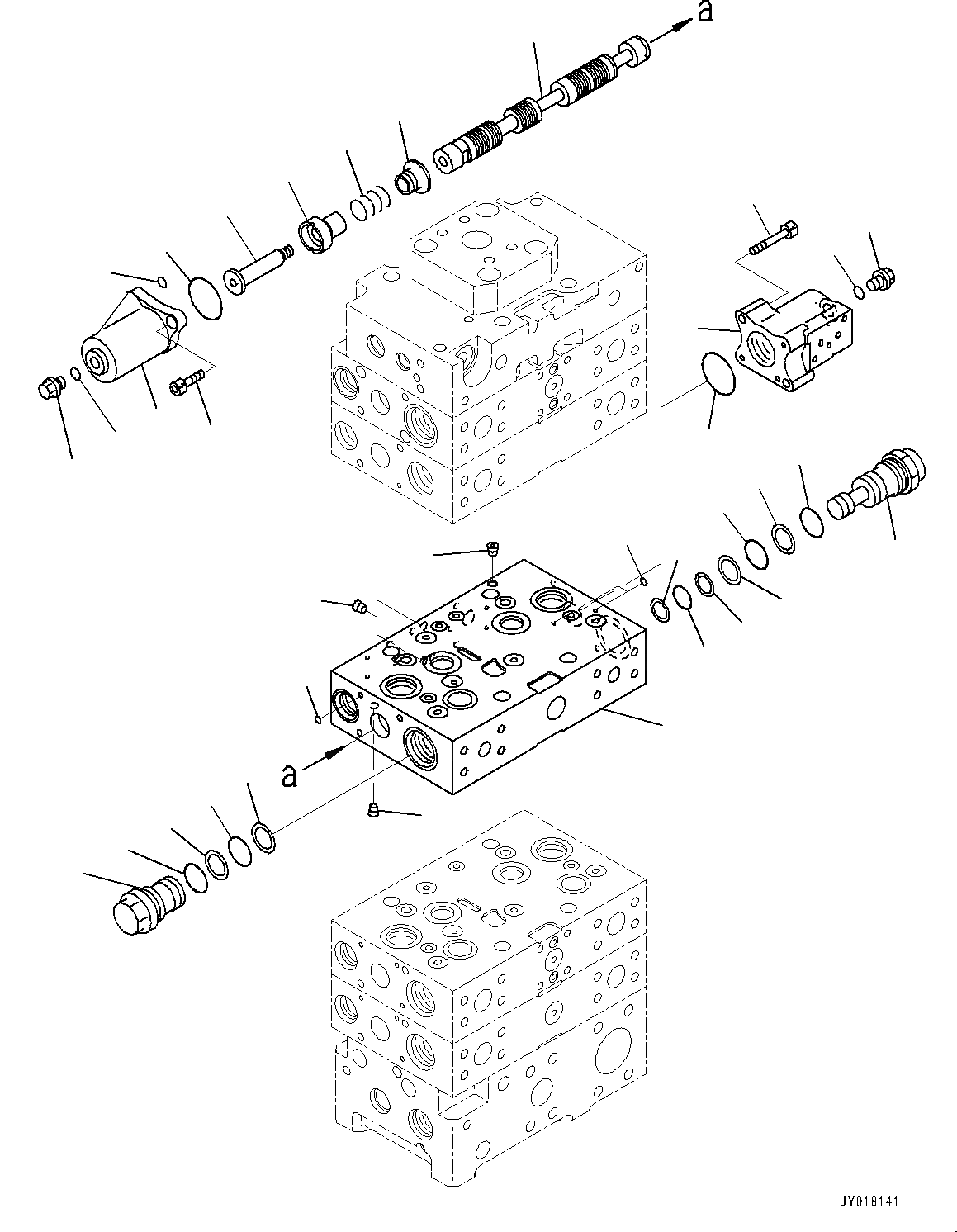 Схема запчастей Komatsu WA600-6 - ГИДРАВЛ МАСЛ. УПРАВЛЯЮЩ. КЛАПАН, -КЛАПАН (/7) (№8-) ГИДРАВЛ МАСЛ. УПРАВЛЯЮЩ. КЛАПАН, СЕКЦ. КЛАПАН И ECSS