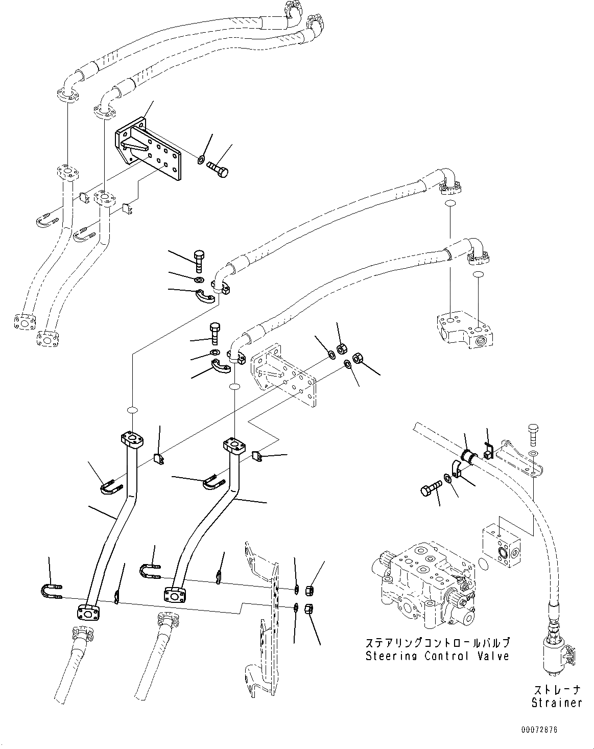 Схема запчастей Komatsu WA600-6 - ГИДРОЛИНИЯ, ПОДАЮЩ. ТРУБЫ (№8-) ГИДРОЛИНИЯ, 3-Х СЕКЦИОНН. КОНТРОЛЬН. КЛАПАН