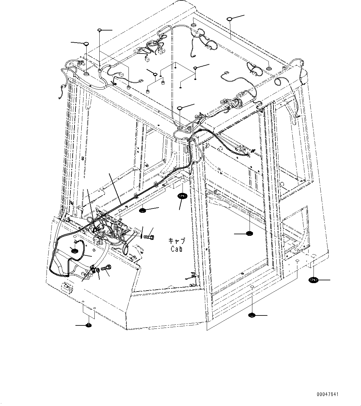 Схема запчастей Komatsu WA600-6 - КАБИНА, ОМЫВАТЕЛЬ СТЕКЛА ПАТРУБКИ (№8-) КАБИНА, НАКЛОН.ABLE РУЛЕВОЕ КОЛЕСО, KOMTRAX, CHINA