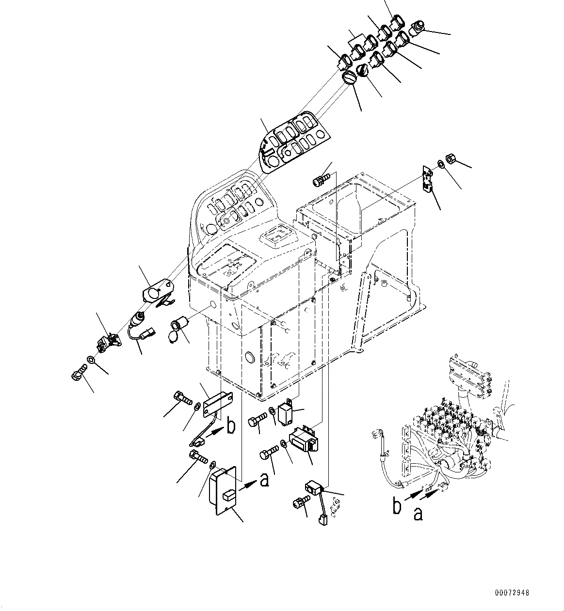 Схема запчастей Komatsu WA600-6 - ПОЛ, ПЕРЕКЛЮЧАТЕЛЬ (№8-) ПОЛ, С VHMS, ORBCOMM