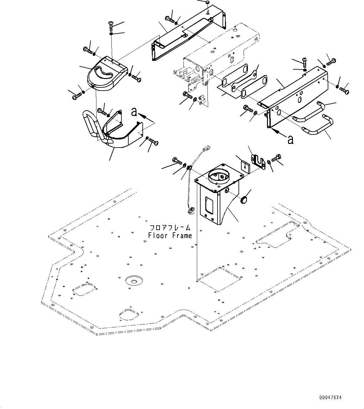 Схема запчастей Komatsu WA600-6 - ПОЛ, ПОДЛОКОТНИК РЕГУЛЯТОР (№8-) ПОЛ, AJSS, COLORADO ARRANGEMENT, VHMS, ORBCOMM, ПОЛУ-АВТОМАТИЧ. DIGGING