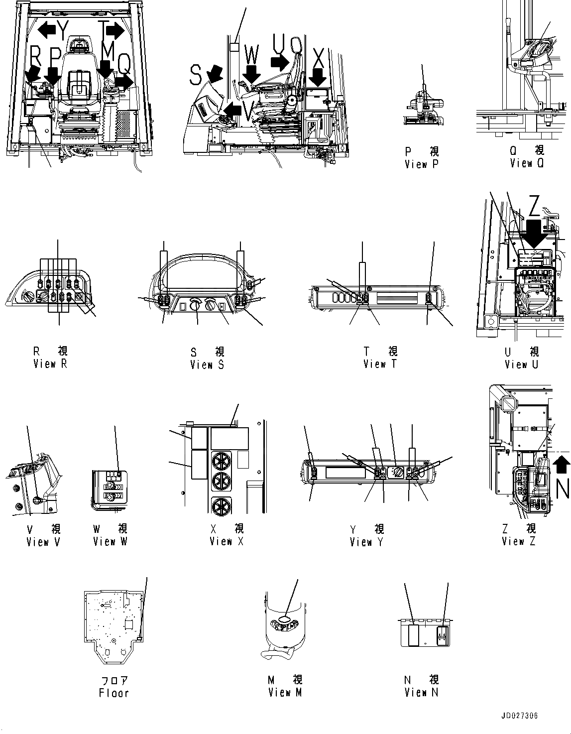 Схема запчастей Komatsu WA600-6 - ПОЛ ТАБЛИЧКИ (№8-) ПОЛ ТАБЛИЧКИ, АНГЛ., PICTOGRAM INSTRUCTION