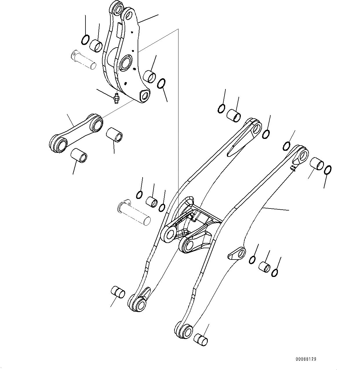 Схема запчастей Komatsu WA600-6 - РУКОЯТЬ И BELL CRANK, СТРЕЛА И BELL CRANK (№8-) РУКОЯТЬ И BELL CRANK, 8MM РУКОЯТЬ, С УПЛОТНЕНИЕED И LUBRICATED ПАЛЕЦ