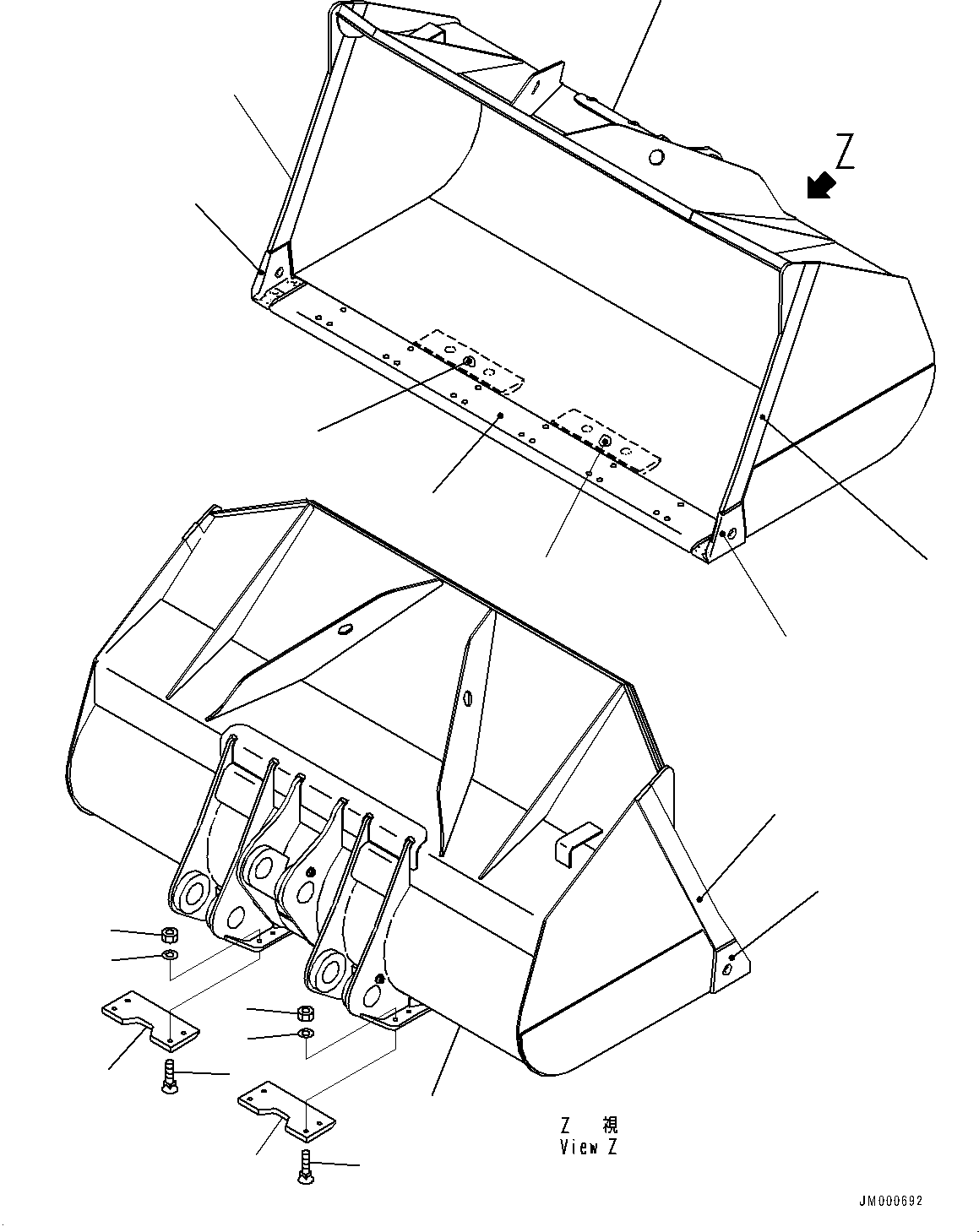 Схема запчастей Komatsu WA600-6 - КОВШ, (№8-79) КОВШ, .M, УГОЛЬН.