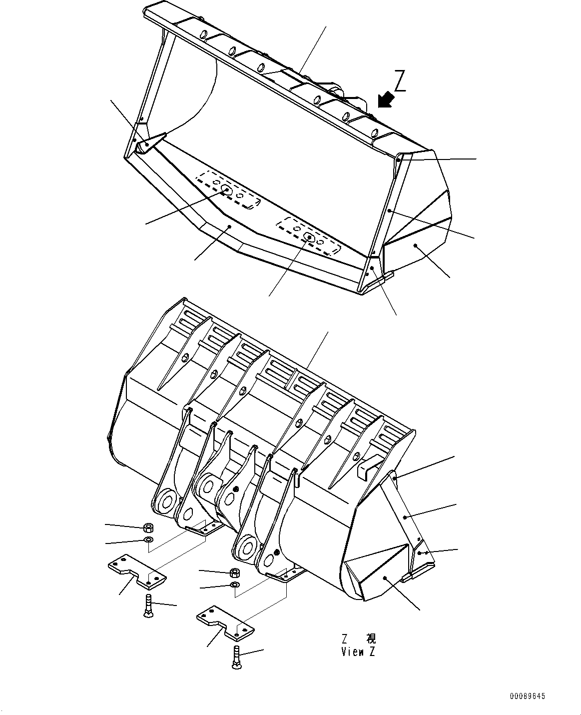 Схема запчастей Komatsu WA600-6R - КОВШ (№-) КОВШ, .M