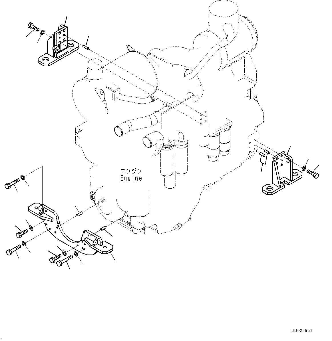 Схема запчастей Komatsu SAA6D170E-5AR - КРЕПЛЕНИЕ ДВИГАТЕЛЯ (№-) КРЕПЛЕНИЕ ДВИГАТЕЛЯ