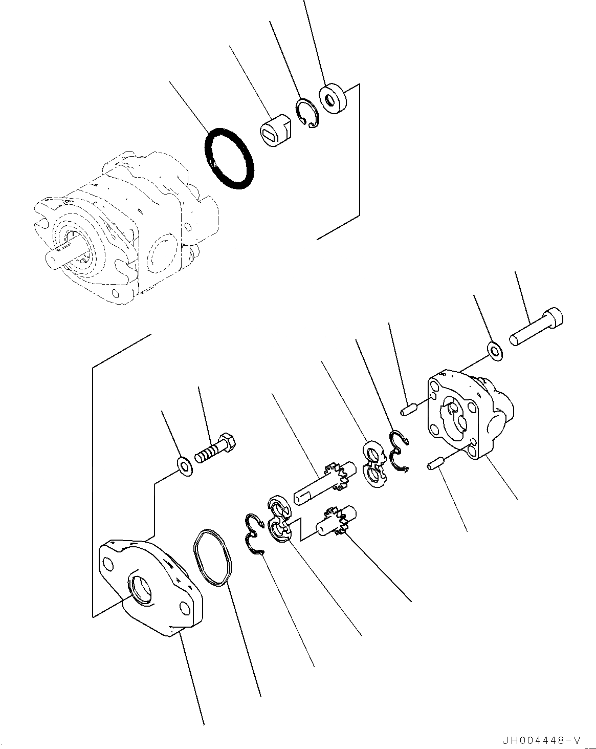 Схема запчастей Komatsu HB205-1 - КОМПОНЕНТЫ ДВИГАТЕЛЯ, ПРИВОД НАСОС (/) (№98-) КОМПОНЕНТЫ ДВИГАТЕЛЯ