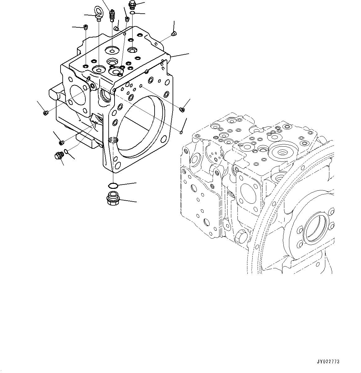 Схема запчастей Komatsu HB205-1 - КОМПОНЕНТЫ ДВИГАТЕЛЯ, ПОРШЕНЬ НАСОС (/) (№8-) КОМПОНЕНТЫ ДВИГАТЕЛЯ