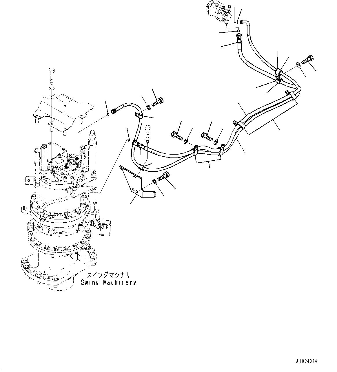 Схема запчастей Komatsu HB205-1 - СМАЗЫВАЮЩ. ЛИНИЯ (№-) СМАЗЫВАЮЩ. ЛИНИЯ