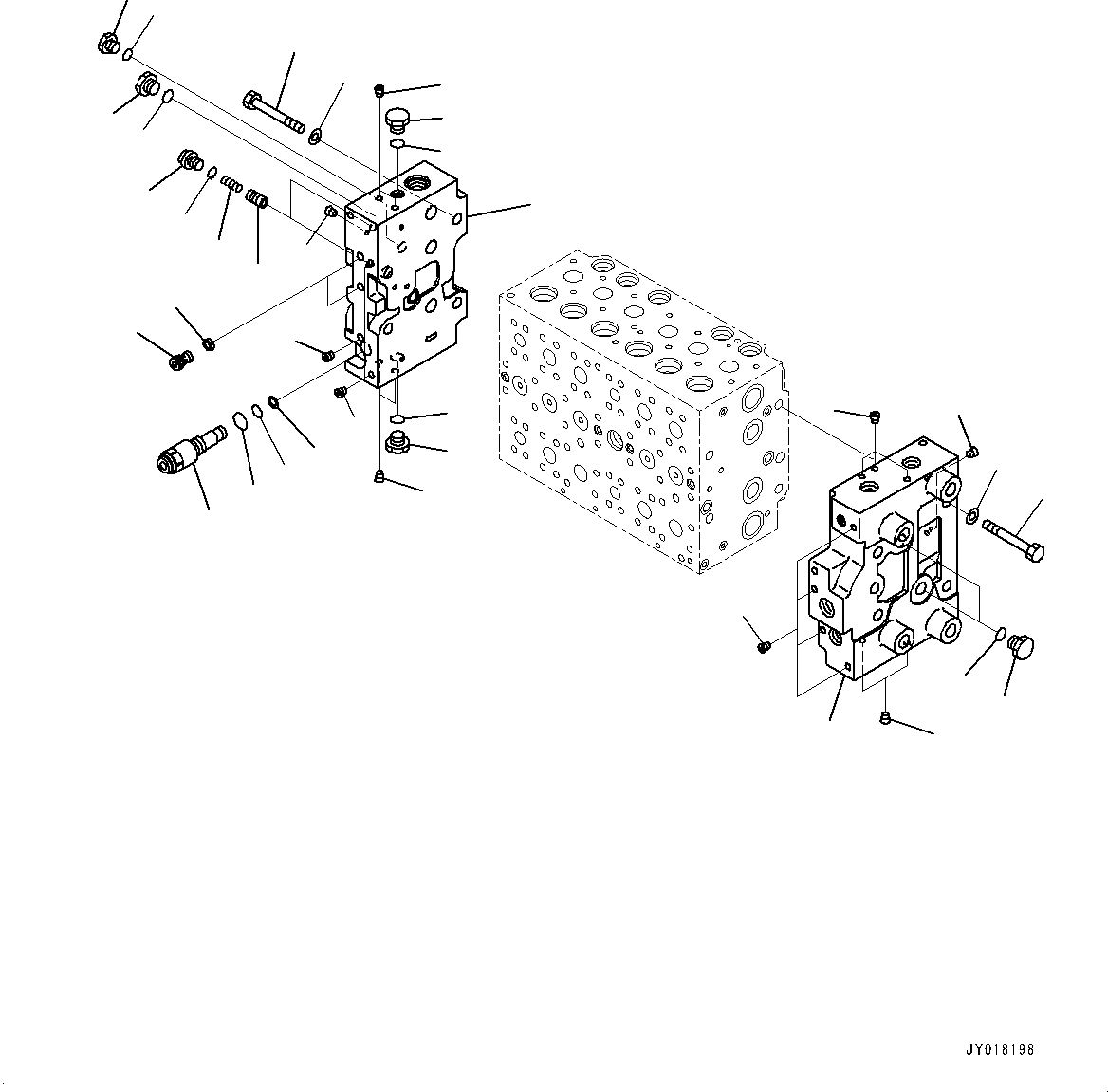 Схема запчастей Komatsu HB205-1 - УПРАВЛЯЮЩ. КЛАПАН, 5-СЕКЦИОНН. (7/7) (№-7) УПРАВЛЯЮЩ. КЛАПАН