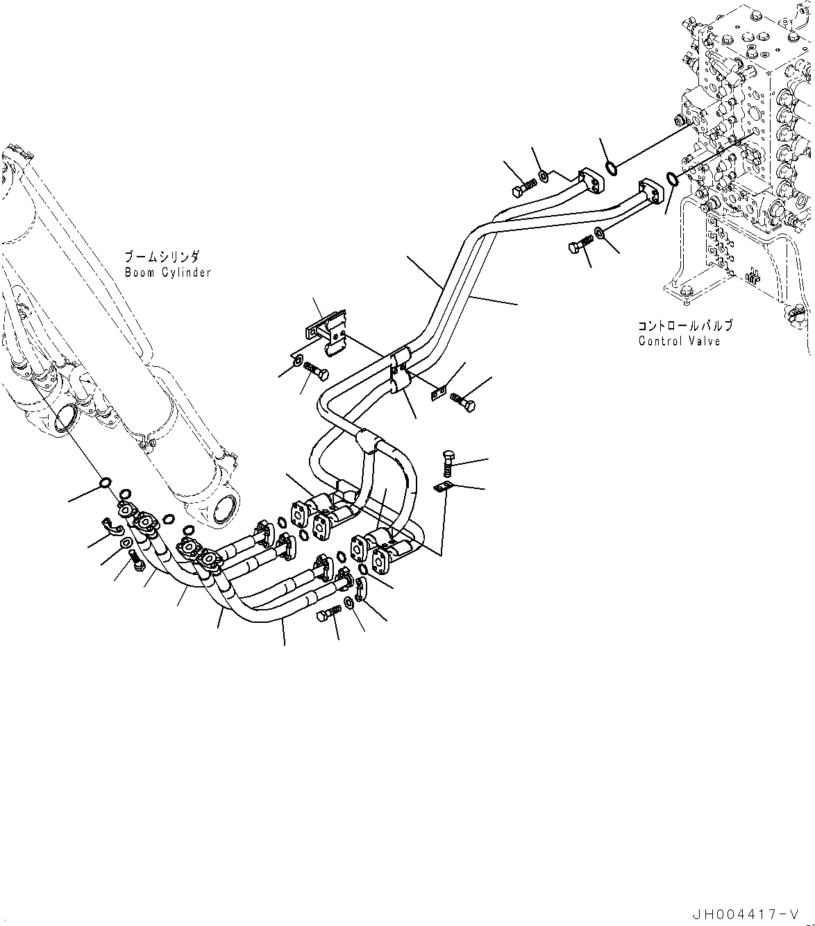 Схема запчастей Komatsu HB205-1 - ТРУБЫ СТРЕЛЫ (№-) ТРУБЫ СТРЕЛЫ