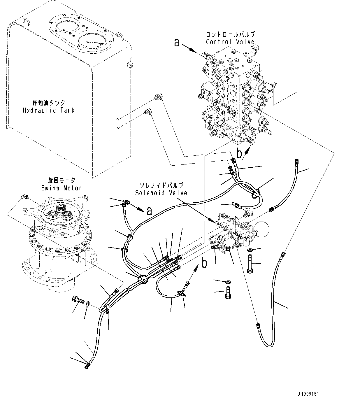 Схема запчастей Komatsu HB205-1 - СОЛЕНОИДНЫЙ КЛАПАН ТРУБЫ, ТРУБЫ (№7-) СОЛЕНОИДНЫЙ КЛАПАН ТРУБЫ