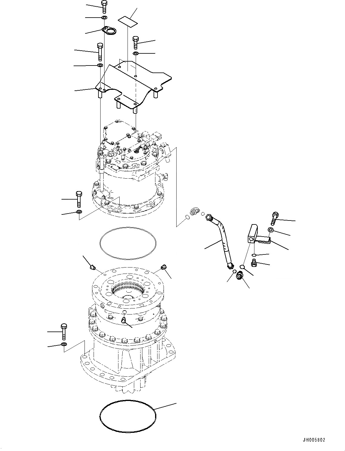 Схема запчастей Komatsu HB205-1 - МЕХАНИЗМ ПОВОРОТА И МОТОР, МОТОР ДРЕНАЖН. (№-) МЕХАНИЗМ ПОВОРОТА И МОТОР