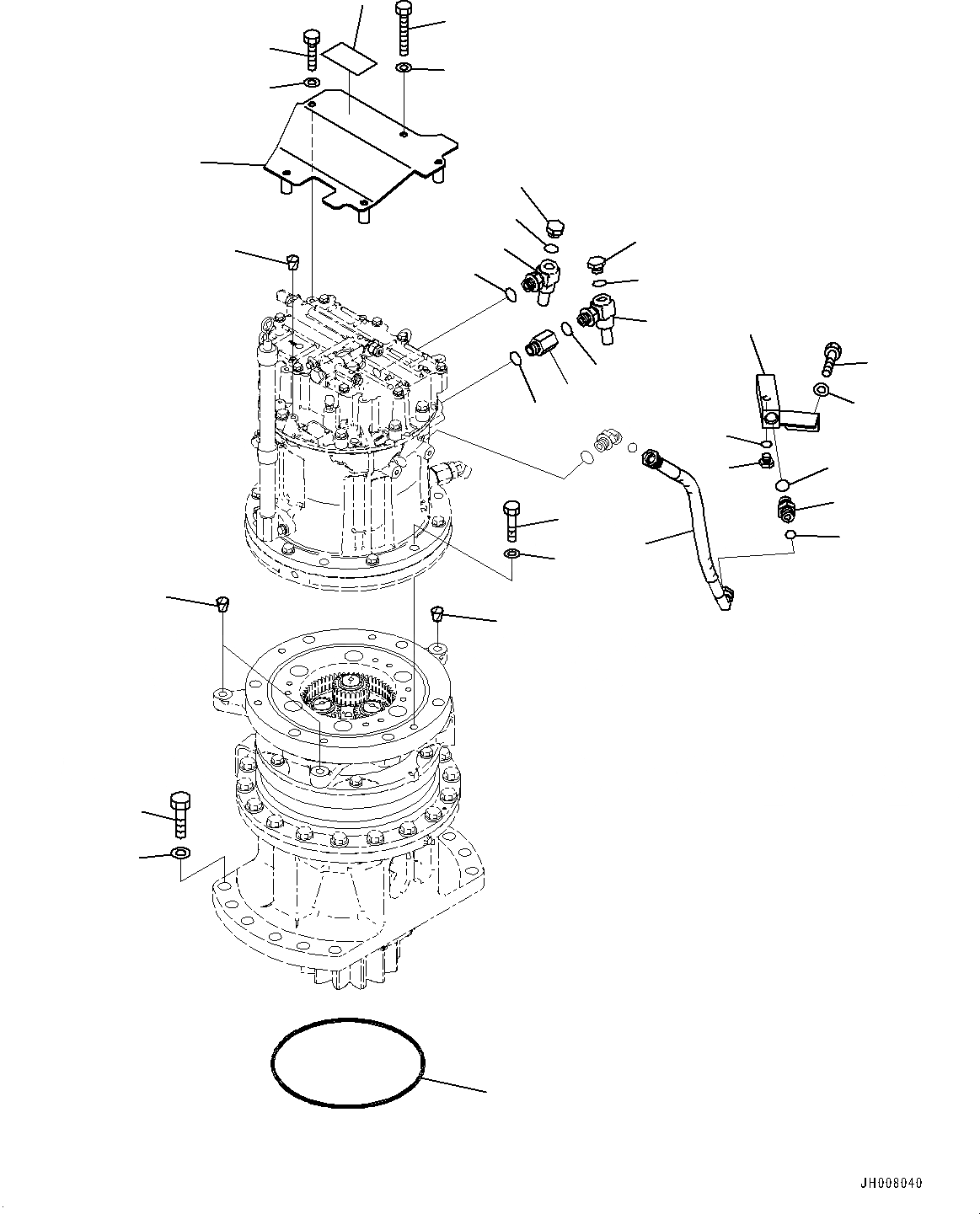 Схема запчастей Komatsu HB205-1 - МЕХАНИЗМ ПОВОРОТА И МОТОР, МОТОР ДРЕНАЖН. (№-) МЕХАНИЗМ ПОВОРОТА И МОТОР