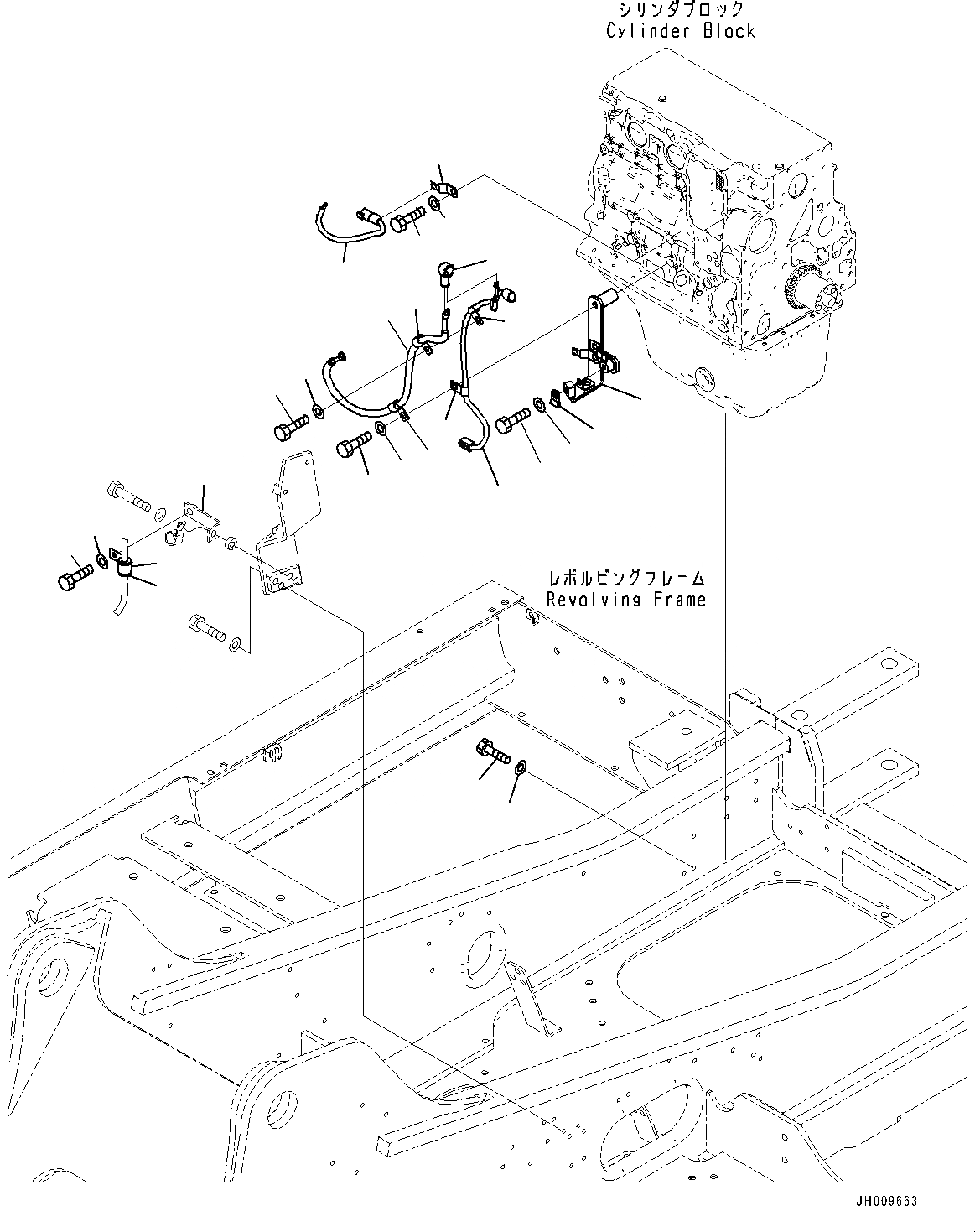 Схема запчастей Komatsu HB215LC-1 - ЭЛЕКТРИЧ. ПРОВОДКА, ДВИГАТЕЛЬ КОРПУС (№9-) ЭЛЕКТРИЧ. ПРОВОДКА, ДЛЯ СТРАН ЕС ARRANGEMENT