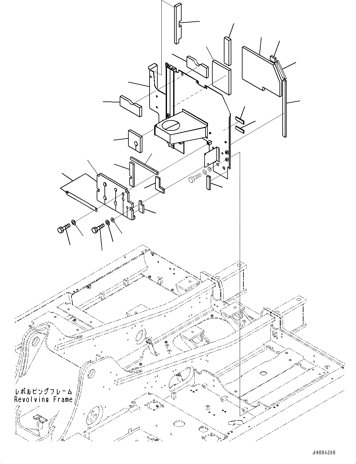 Схема запчастей Komatsu HB215LC-1 - КАБИНА ПЕРЕГОРОДКА., ЛЕВ. (№-) КАБИНА ПЕРЕГОРОДКА.