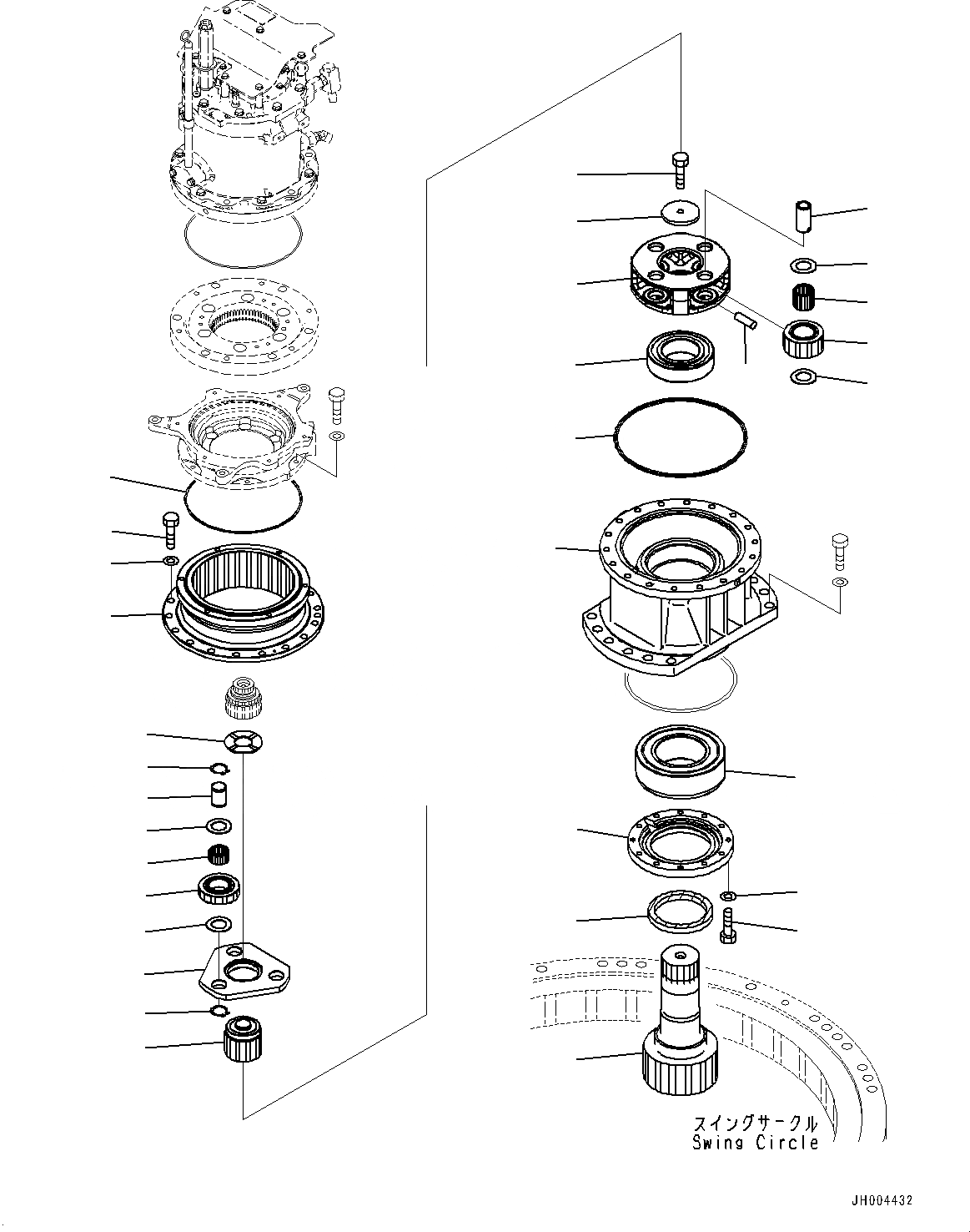 Схема запчастей Komatsu HB215LC-1 - МЕХАНИЗМ ПОВОРОТА И МОТОР, МЕХАНИЗМ ПОВОРОТА (/) (№-8) МЕХАНИЗМ ПОВОРОТА И МОТОР