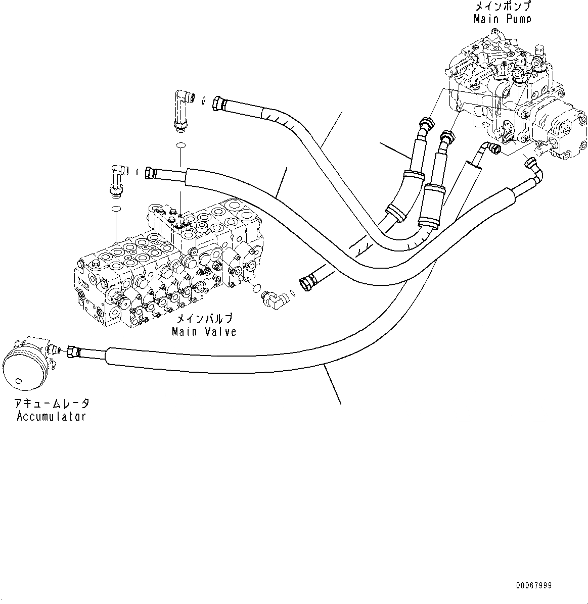 Схема запчастей Komatsu PC35MR-3 - ПОДАЮЩ. ТРУБЫ (№9-) ПОДАЮЩ. ТРУБЫ