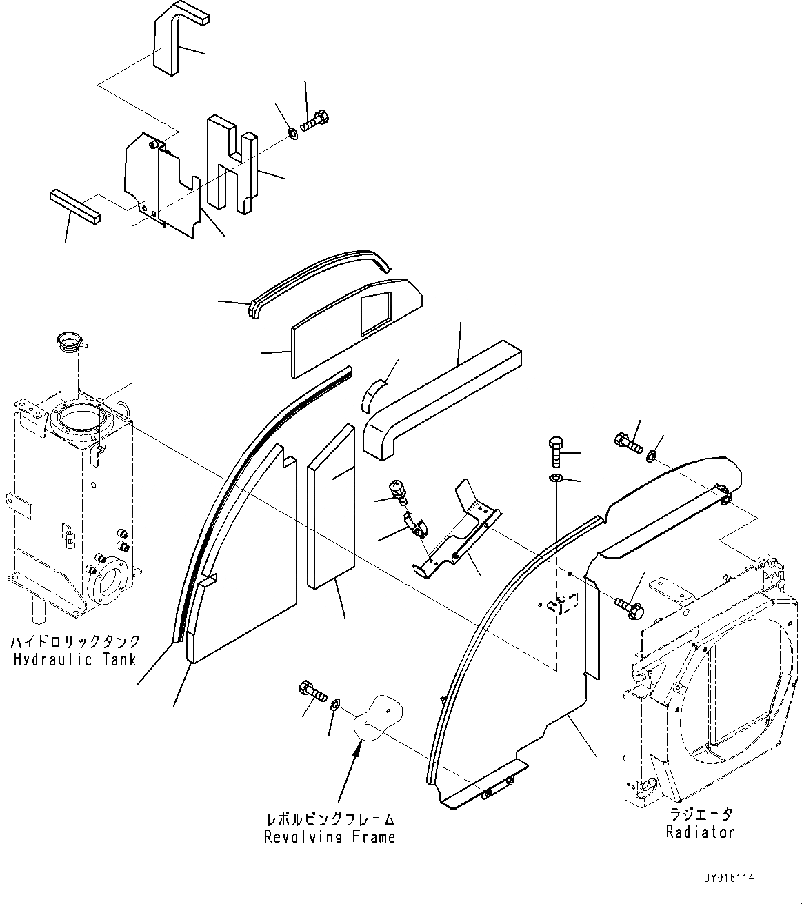 Схема запчастей Komatsu PC35MR-3 - ПРАВ. COVER, КРЫШКА(/) (№-) ПРАВ. COVER, ДЛЯ СИСТЕМА ROPS, АВСТРАЛИЯ И НОВ. ZEALAND