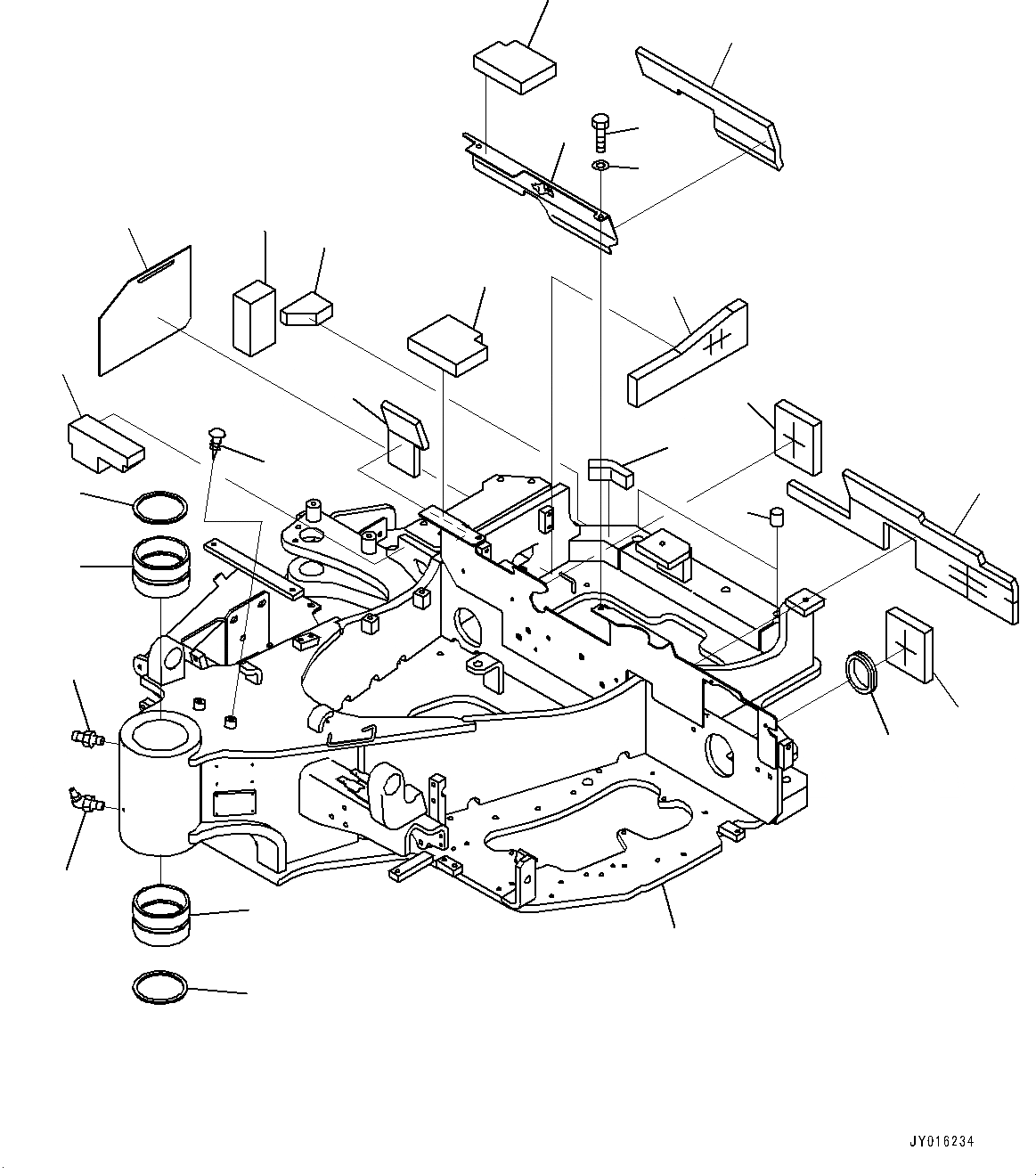 Схема запчастей Komatsu PC35MR-3 - ОСНОВНАЯ РАМА (№7-) ОСНОВНАЯ РАМА, ДЛЯ СТРАН ЕС ARRANGEMENT