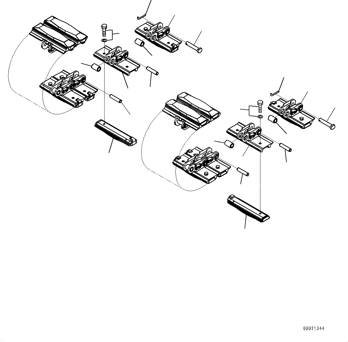 Схема запчастей Komatsu PC35MR-3 - ГУСЕНИЦЫ ASSEMBLY, РЕЗИН. ПОДУШКА SHOE, MM ШИР., ГУСЕНИЦЫ (№-) ГУСЕНИЦЫ ASSEMBLY, РЕЗИН. ПОДУШКА SHOE, MM ШИР.