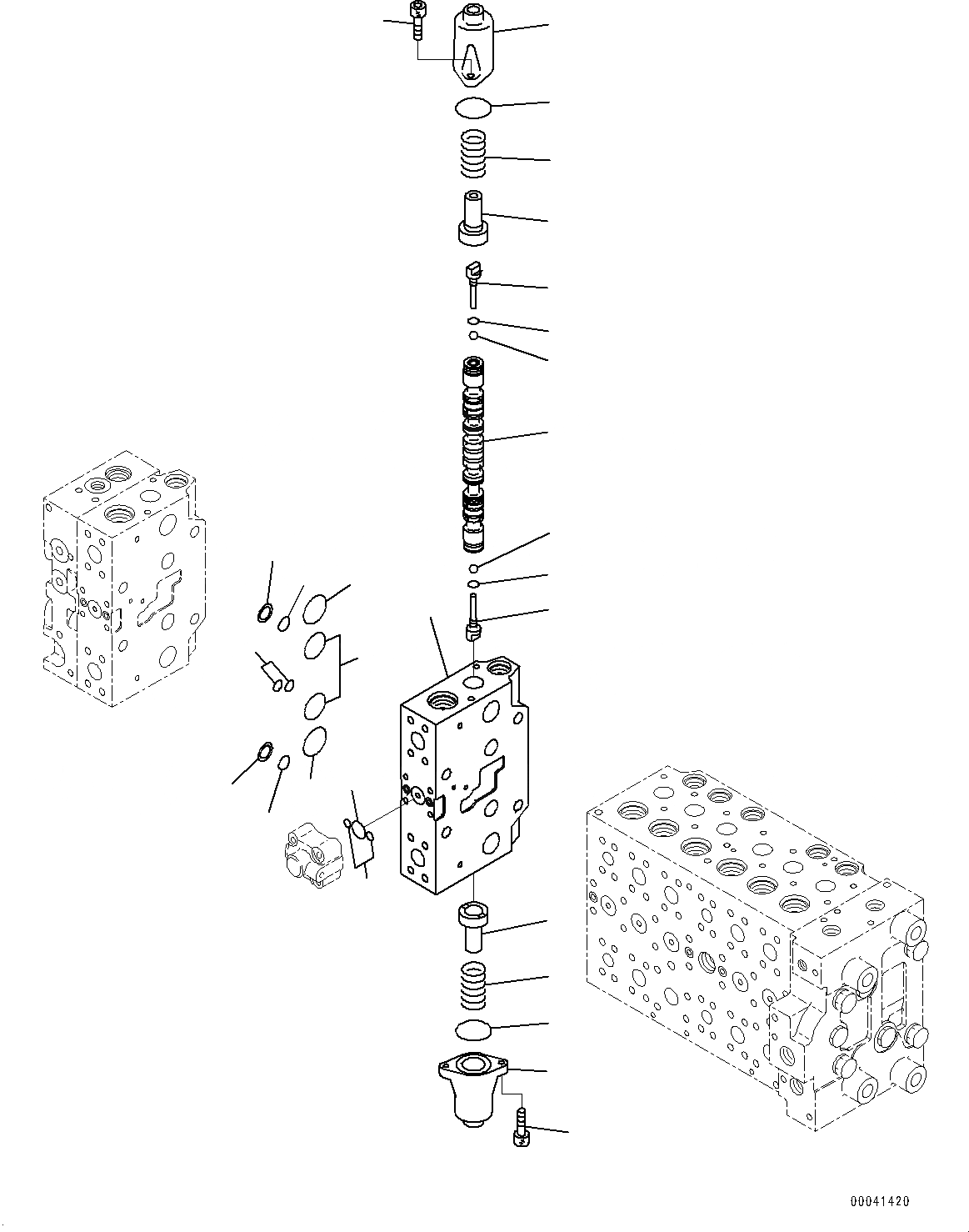 Схема запчастей Komatsu PC220-8 - УПРАВЛЯЮЩ. КЛАПАН, ВНУТР. ЧАСТИ (8/) (№8-) УПРАВЛЯЮЩ. КЛАПАН, -АКТУАТОР