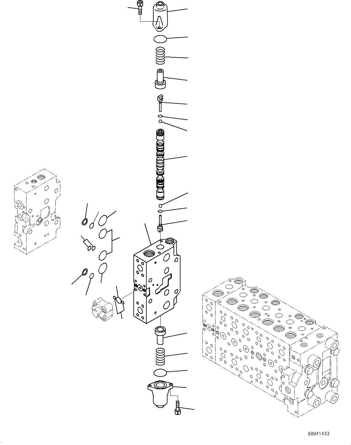 Схема запчастей Komatsu PC220-8 - УПРАВЛЯЮЩ. КЛАПАН, ВНУТР. ЧАСТИ (/) (№8-) УПРАВЛЯЮЩ. КЛАПАН, -АКТУАТОР