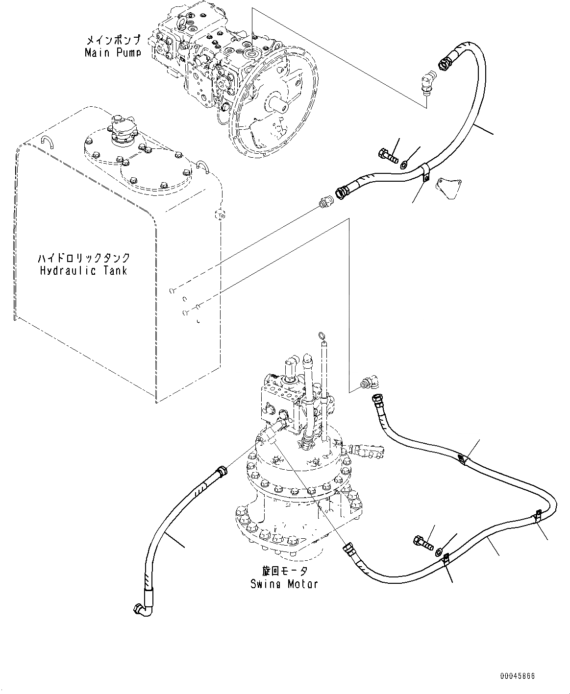 Схема запчастей Komatsu PC220-8 - ДРЕНАЖН. ТРУБЫ (№8-) ДРЕНАЖН. ТРУБЫ