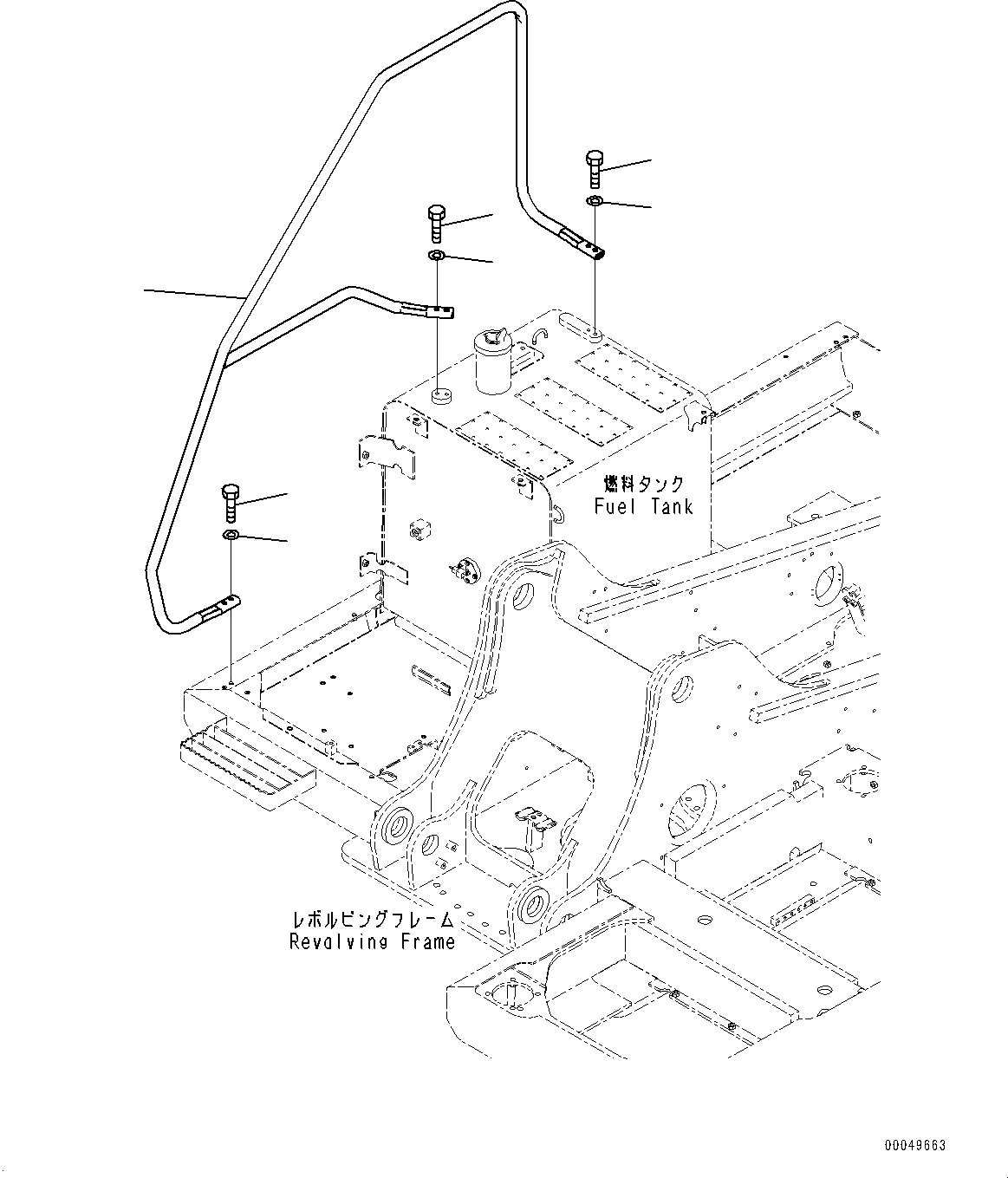 Схема запчастей Komatsu PC220-8 - ПОРУЧНИ(№8-) HANDRAIL