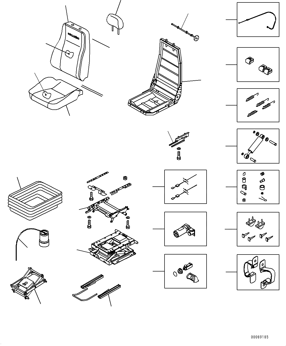 Схема запчастей Komatsu PC220LC-8 - СИДЕНЬЕ ОПЕРАТОРА (№8-) СИДЕНЬЕ ОПЕРАТОРА, ВЫС. BACK ВОЗД. С ВОЗД. ПОДВЕСКОЙ