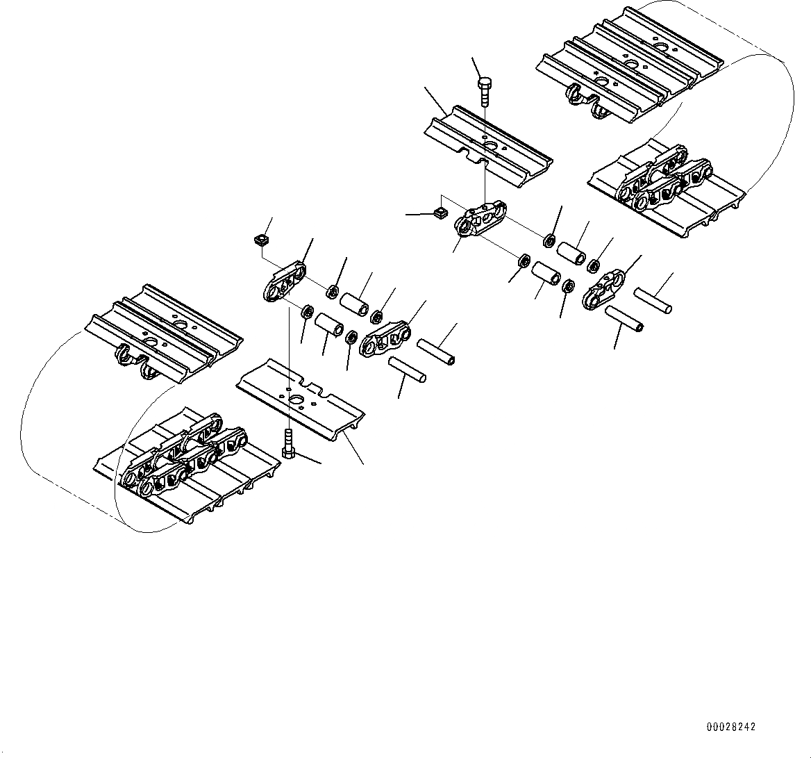 Схема запчастей Komatsu PC220LC-8 - ГУСЕНИЦЫ ASSEMBLY (№8-) ГУСЕНИЦЫ ASSEMBLY, ROUND ОТВЕРСТИЕD ДВОЙН. ГРУНТОЗАЦЕП SHOE, MM ШИР., СМАЗ. УПЛОТНЕНИЕED ТИП, SET