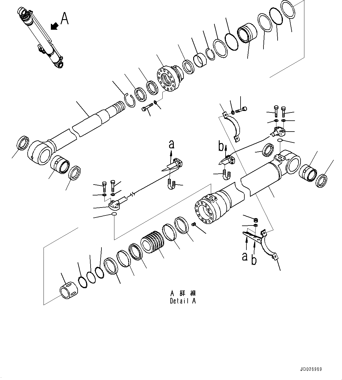 Схема запчастей Komatsu PC220LC-8 - ЦИЛИНДР СТРЕЛЫ, ЛЕВ. (№8-) ЦИЛИНДР СТРЕЛЫ, ЧАС. СИСТ. СМАЗКИ ТИП