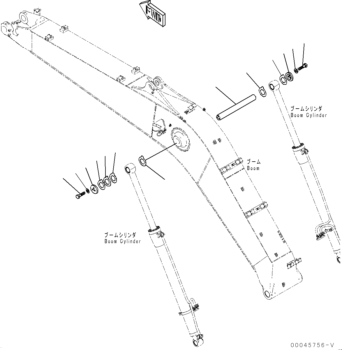 Схема запчастей Komatsu PC220LC-8 - ЦИЛИНДР СТРЕЛЫHEAD ПАЛЕЦ (№8-) ЦИЛИНДР СТРЕЛЫHEAD ПАЛЕЦ, ЧАС. СМАЗКА INTERVAL