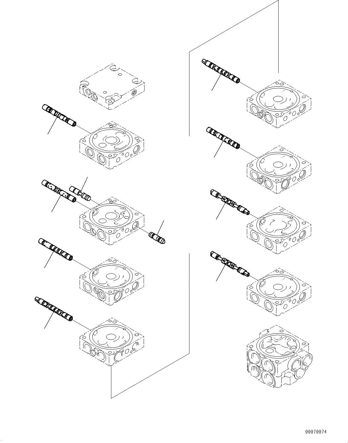 Схема запчастей Komatsu PC30MR-3 - УПРАВЛЯЮЩ. КЛАПАН, 8-КЛАПАН (/) (№7-) УПРАВЛЯЮЩ. КЛАПАН, ДЛЯ КАБИНА ROPS