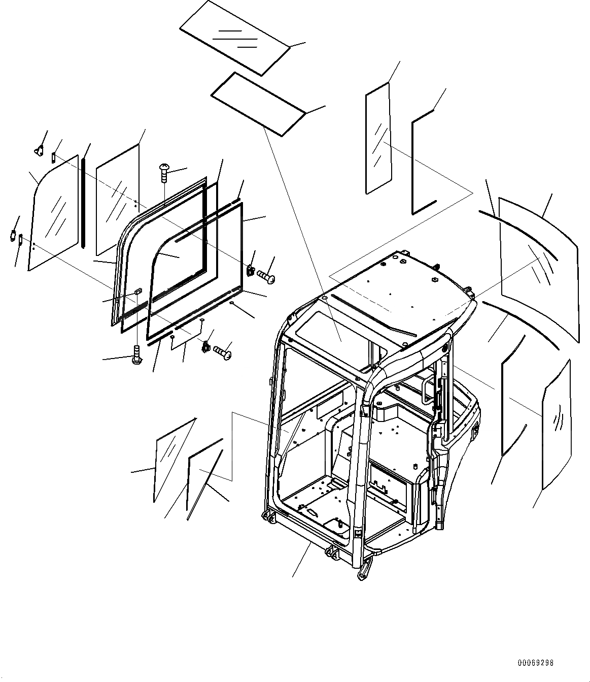 Схема запчастей Komatsu PC30MR-3 - КАБИНА, КОРПУС КАБИНЫ И ОКНА (№-) КАБИНА, -ДОПОЛН. АКТУАТОР ТРУБЫ, С КОНДИЦИОНЕРОМ, МАСТЕР КЛЮЧ, ДЛЯ АВСТРАЛИИ И НОВ. ZEALAND