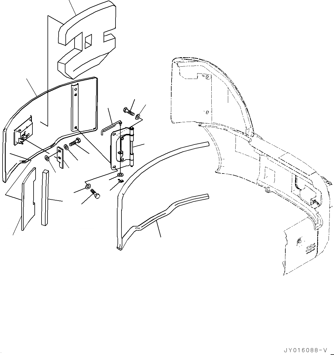 Схема запчастей Komatsu PC30MR-3 - КАПОТ (№-) КАПОТ