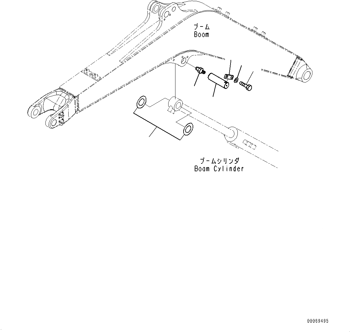 Схема запчастей Komatsu PC30MR-3 - СТРЕЛА, ПАЛЕЦ (№-) СТРЕЛА, 8MM СТРЕЛА