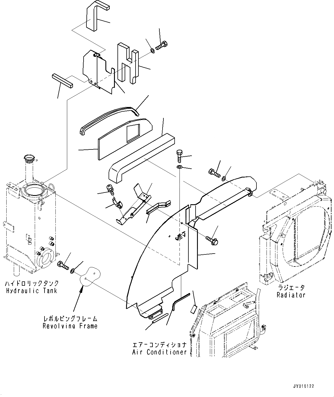 Схема запчастей Komatsu PC27MR-3 - ПРАВ. COVER, КРЫШКА(/) (№-) ПРАВ. COVER, С КОНДИЦИОНЕРОМ