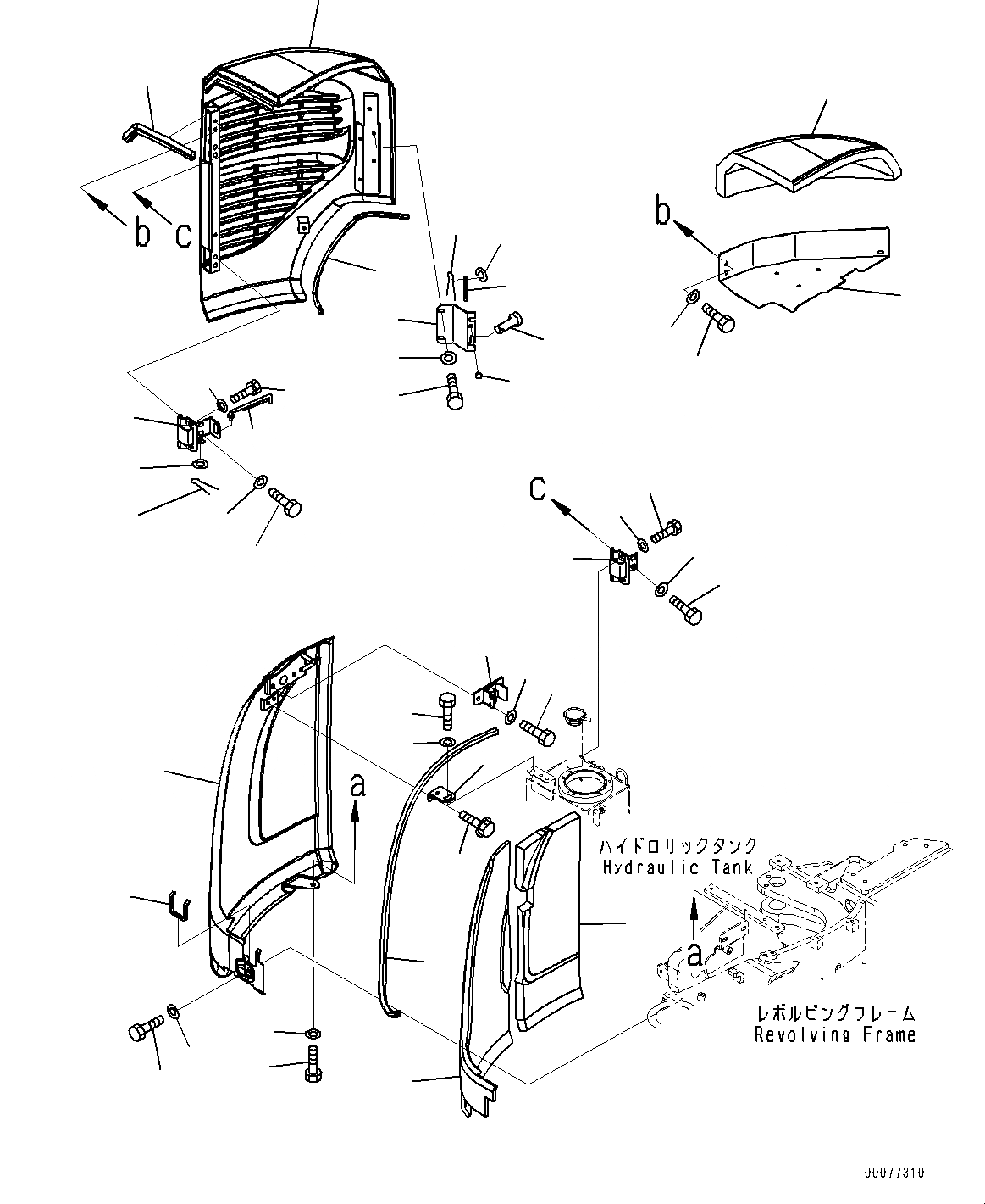 Схема запчастей Komatsu PC27MR-3 - ПРАВ. COVER, КРЫШКА(/) (№9-) ПРАВ. COVER, КРОМЕ ЯПОН., ДЛЯ СИСТЕМА ROPS