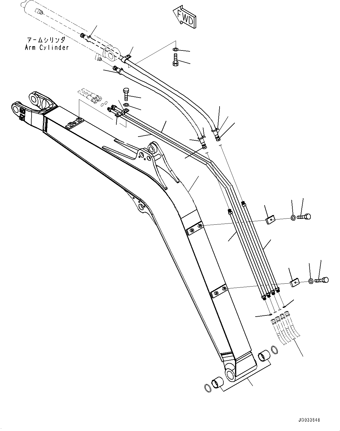 Схема запчастей Komatsu PC27MR-3 - СТРЕЛА, СТРЕЛА И ТРУБЫ (№9-) СТРЕЛА, 8MM СТРЕЛА