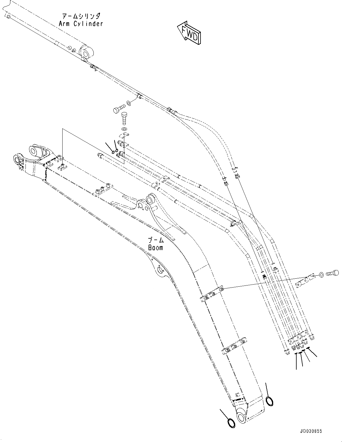 Схема запчастей Komatsu PC27MR-3 - СТРЕЛА, О-КОЛЬЦО (№9-) СТРЕЛА, 8MM СТРЕЛА