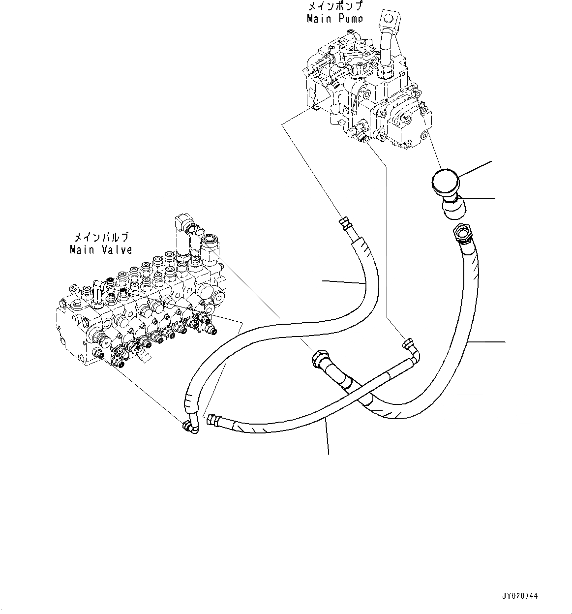 Схема запчастей Komatsu PC27MR-3 - ПОДАЮЩ. ТРУБЫ (№9-) ПОДАЮЩ. ТРУБЫ